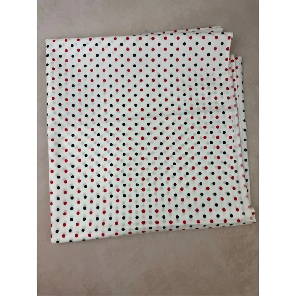 Vintage Fabric Polkadot Navy and Red 45x45” Kitschy